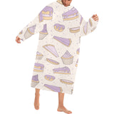 Cakes pies tarts muffins and eclairs purple bluebe Blanket Robe with Sleeves