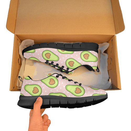 Avocado heart pink background Men's Sneaker Shoes