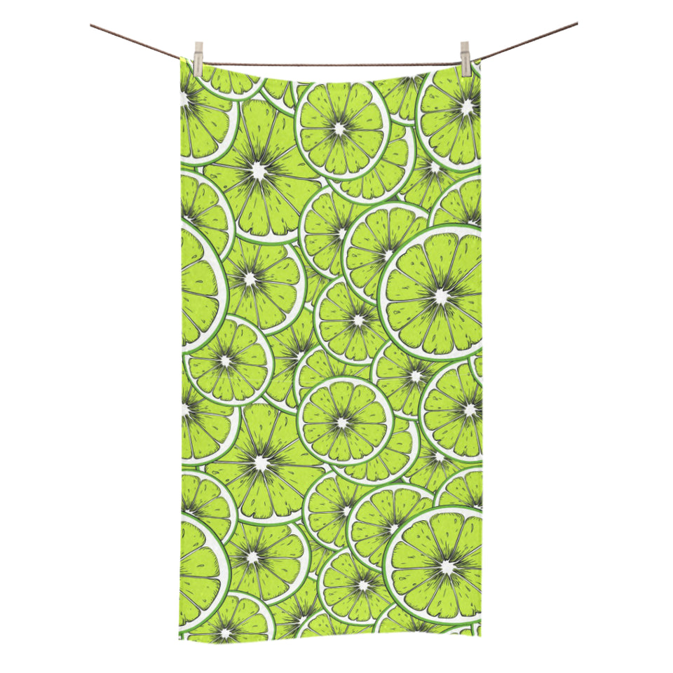 Slices of Lime design pattern Bath Towel