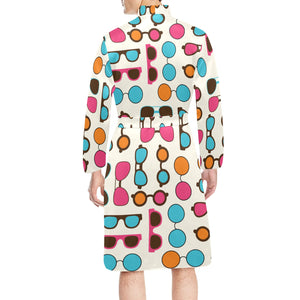 Sun Glasses Pattern Print Design 03 Men's Long Sleeve Belted Night Robe