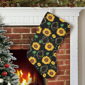 sunflower golden polygonal shapes Christmas Stocking