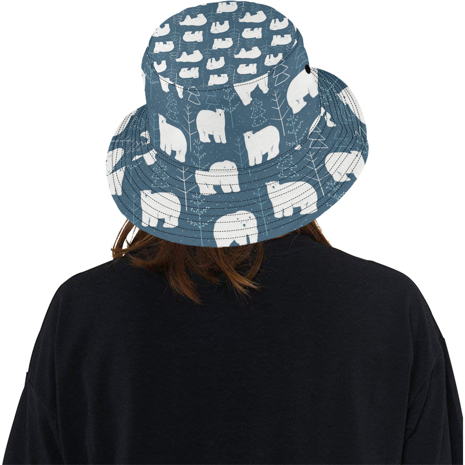 polar bear mother her child pattern Unisex Bucket Hat