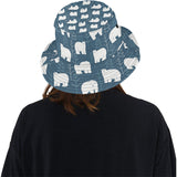 polar bear mother her child pattern Unisex Bucket Hat