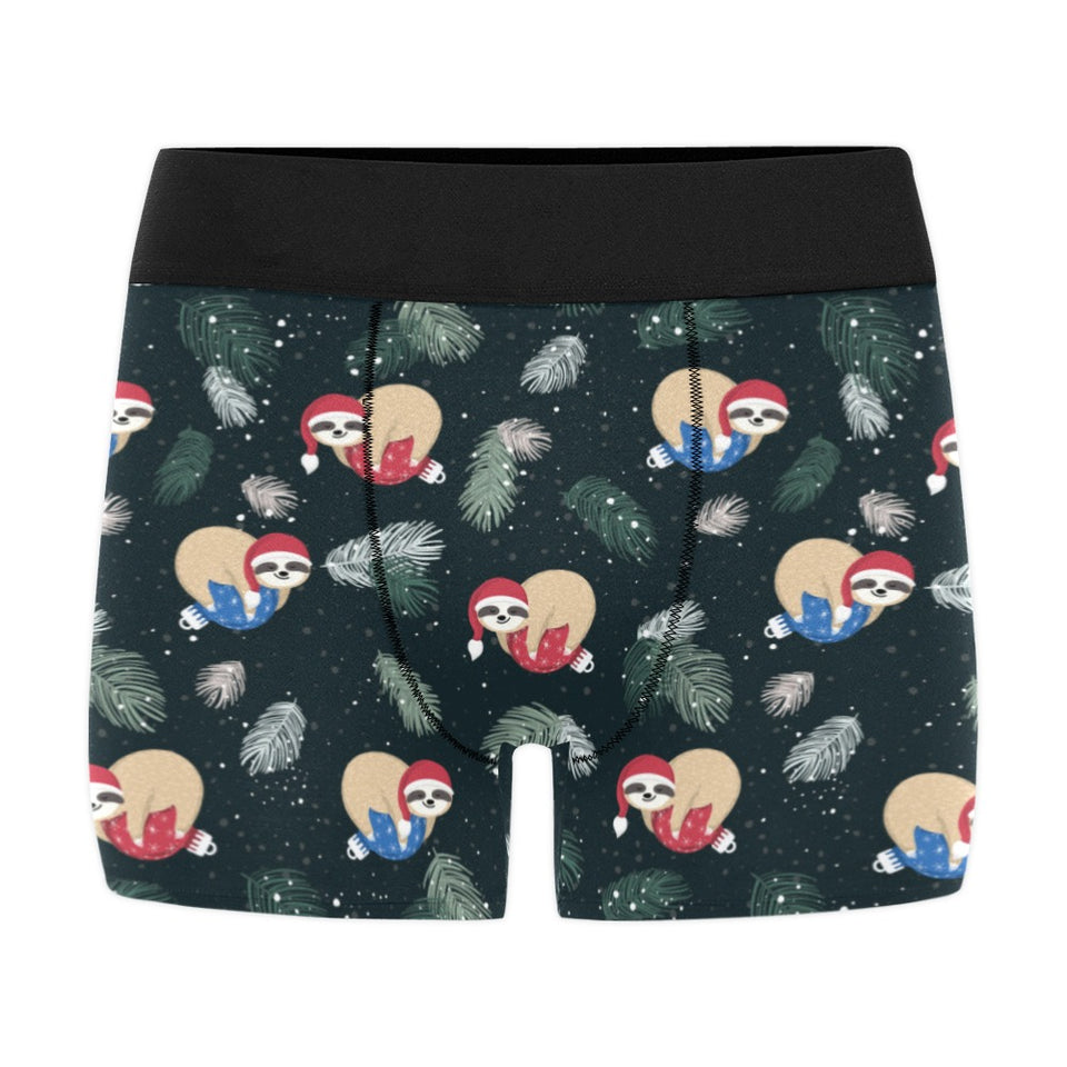 Cute sloths sleeping christmas ball santa hat patt Men's All Over Print Boxer Briefs Men's Underwear