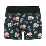 Cute sloths sleeping christmas ball santa hat patt Men's All Over Print Boxer Briefs Men's Underwear