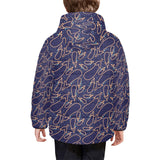 Eggplant Pattern Print Design 04 Kids' Boys' Girls' Padded Hooded Jacket