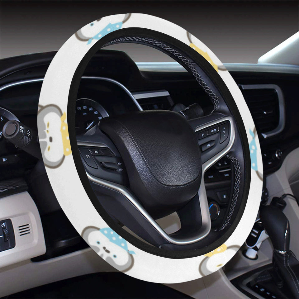 Cute Siberian Husky pattern Car Steering Wheel Cover