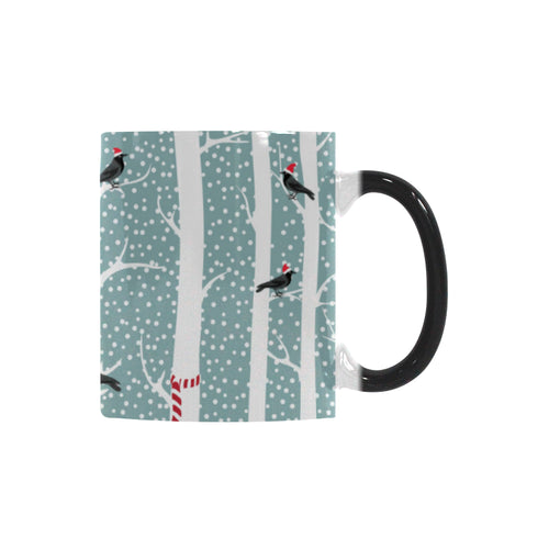 Crows christmas hat scarf Morphing Mug Heat Changing Mug