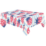 Strawberry pattern blue lines background Tablecloth