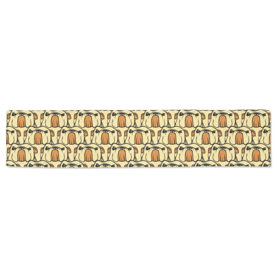 English Bulldog Pattern Print Design 02 Table Runner