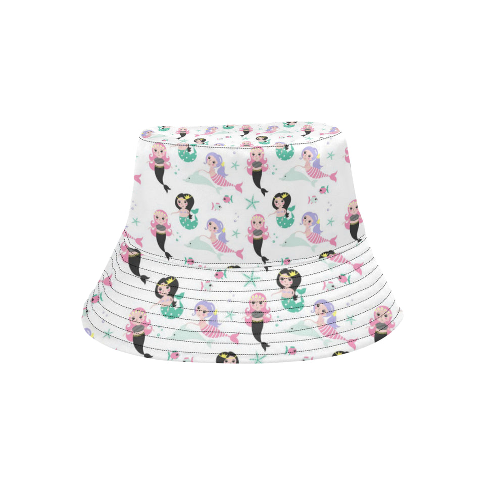 cute mermaid dolphin fish starfish pattern Unisex Bucket Hat