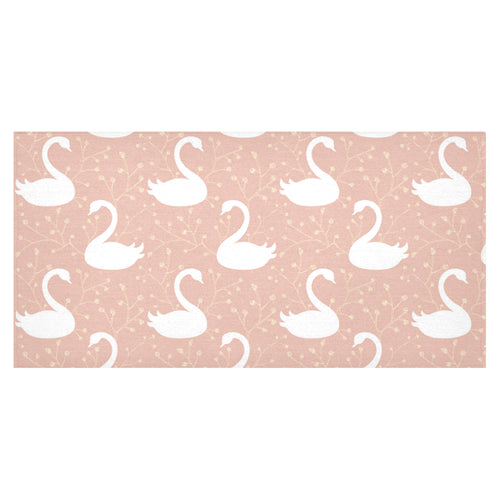 Swan flower light pink background Tablecloth