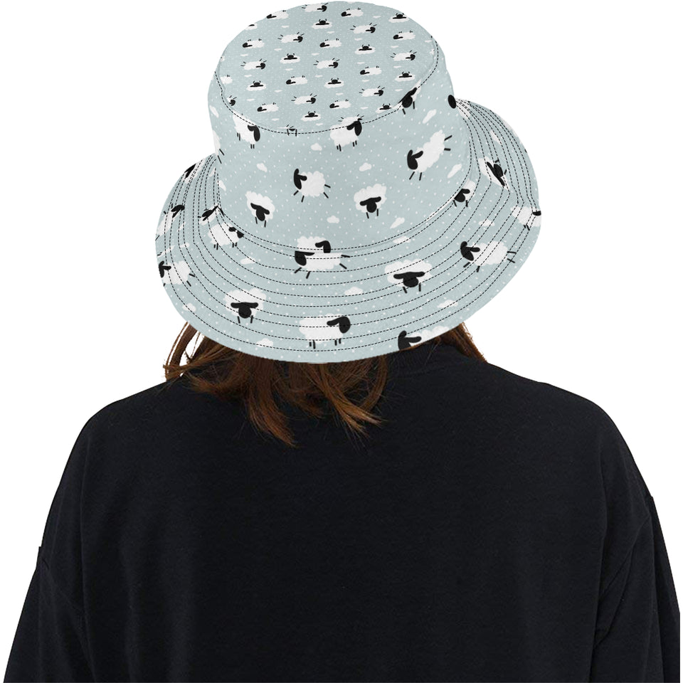Sheep polka dot cloud pattern Unisex Bucket Hat