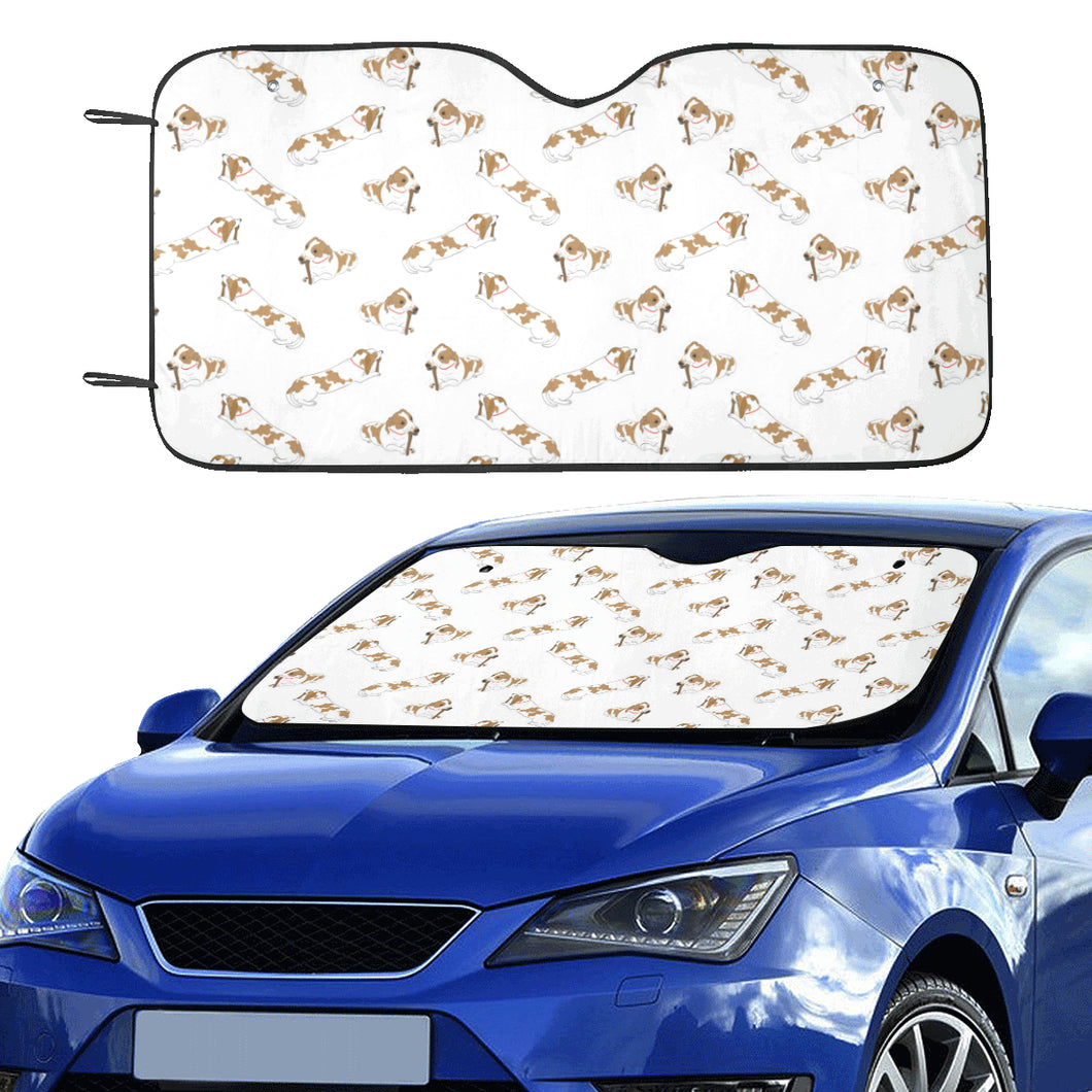 Jack Russel Pattern Print Design 04 Car Sun Shade