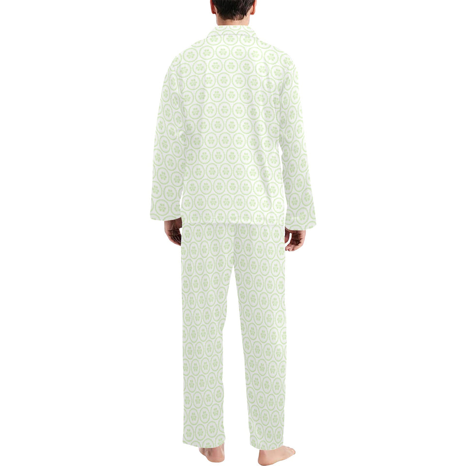 Cucumber pattern background Men's Long Pajama Set