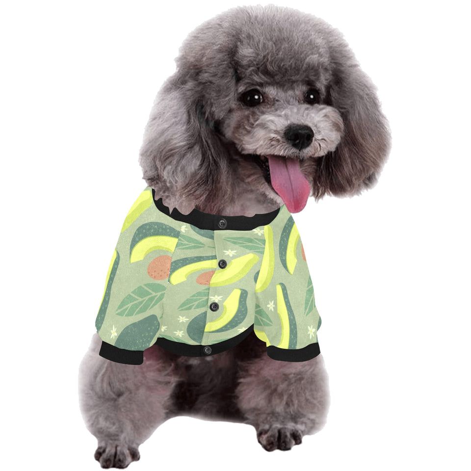 Avocado pattern All Over Print Pet Dog Round Neck Fuzzy Shirt