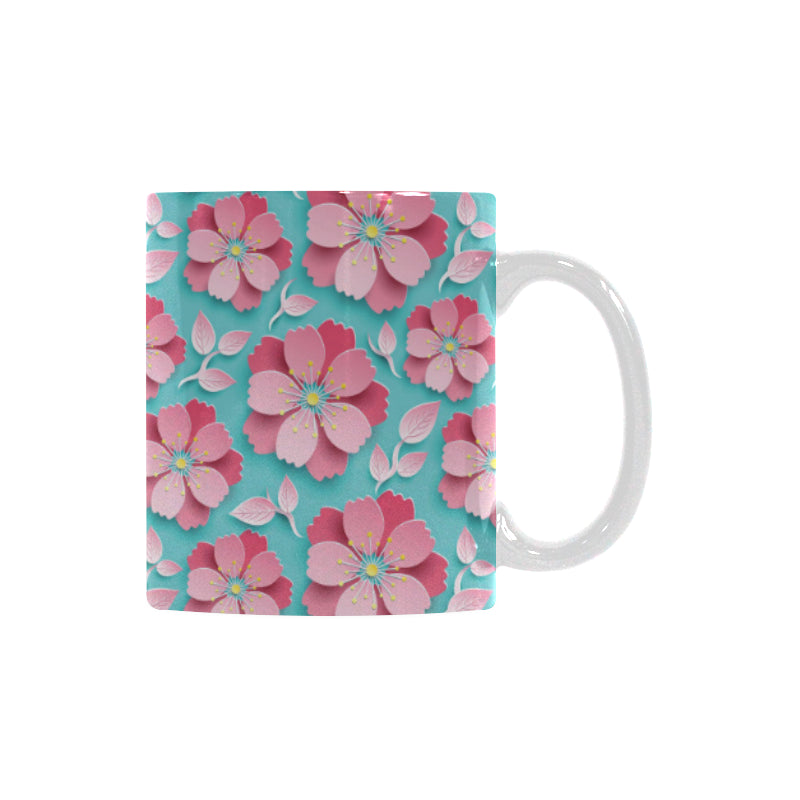 3D sakura cherry blossom pattern Classical White Mug (Fulfilled In US)