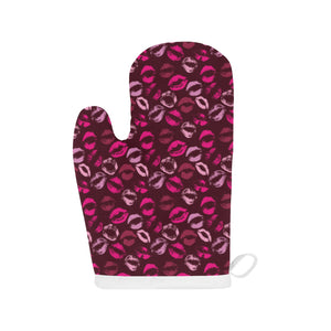 Lips Pattern Print Design 03 Heat Resistant Oven Mitts