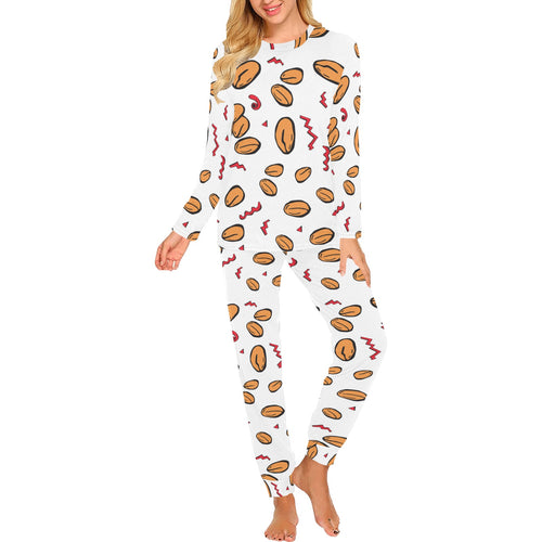 peanuts pattern background Women's All Over Print Pajama Set