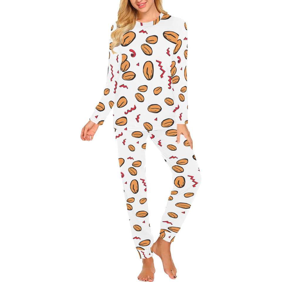 peanuts pattern background Women's All Over Print Pajama Set