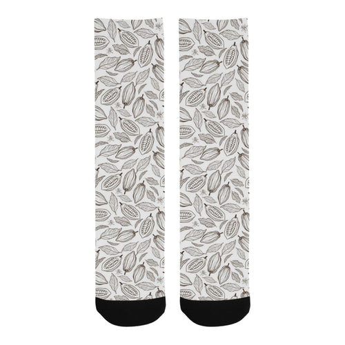 cacao beans leaves pattern Crew Socks