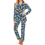 Surfboard Pattern Print Design 01 Women's Long Pajama Set