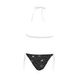 Spider web design pattern Black background white c Sexy Bikinis Two-Piece Swimsuits