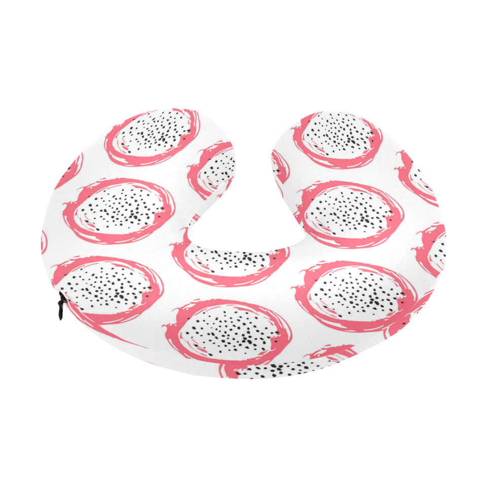 Hand drawn dragon fruit U-Shaped Travel Neck Pillow