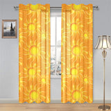 Sun orange background Gauze Curtain