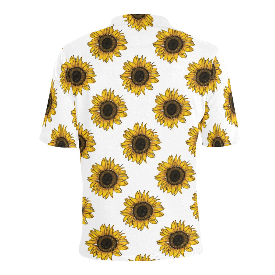 sunflowers design pattern Men's All Over Print Polo Shirt