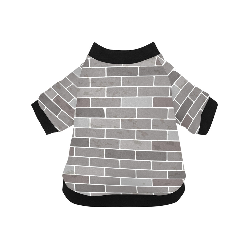 Brick Printed Pattern Print Design 05 All Over Print Pet Dog Round Neck Fuzzy Shirt