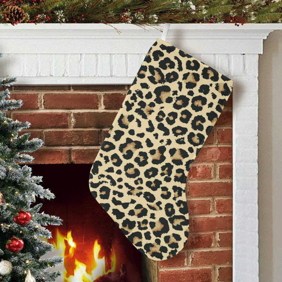 Leopard print design pattern Christmas Stocking