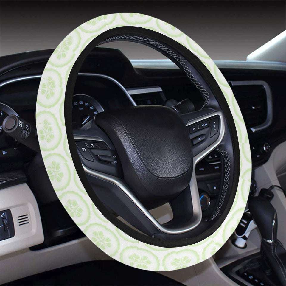 Cucumber pattern background Car Steering Wheel Cover