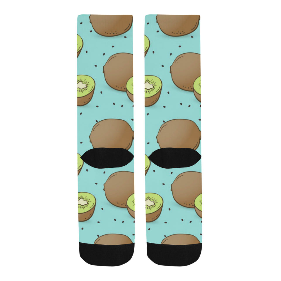 Kiwi blue background Crew Socks