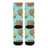 Kiwi blue background Crew Socks