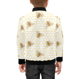 Bee honeycomb seamless design pattern Kids' Boys' Girls' Bomber Jacket