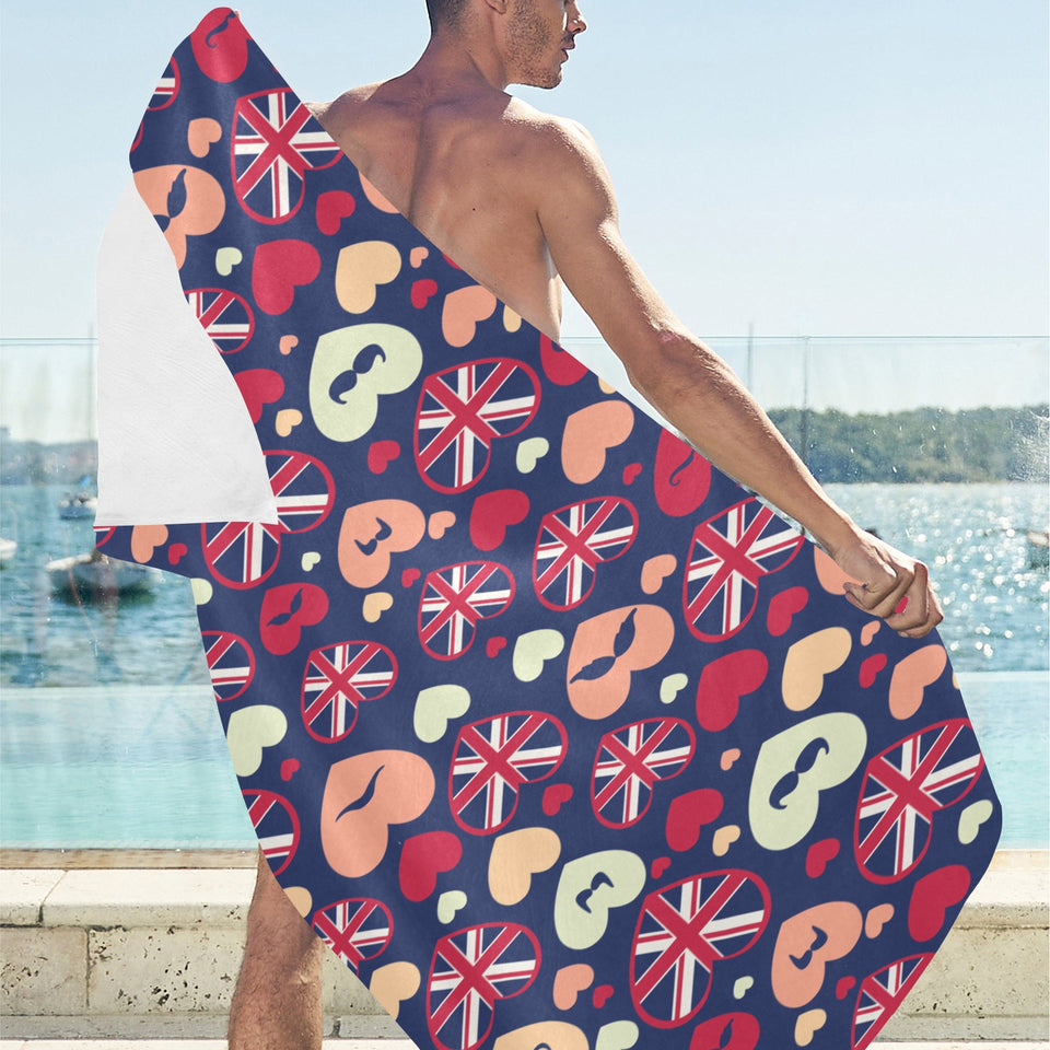 British Pattern Print Design 02 Beach Towel