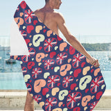 British Pattern Print Design 02 Beach Towel