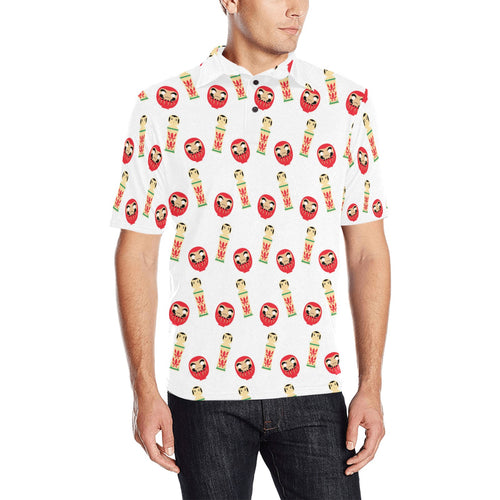 Daruma japanese wooden doll Men's All Over Print Polo Shirt
