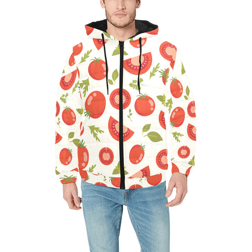 Tomato pattern Men's Padded Hooded Jacket