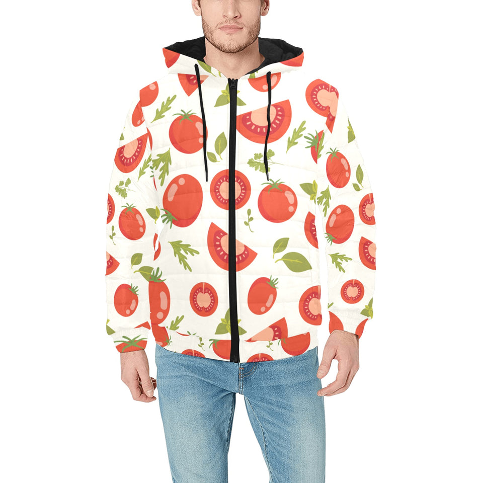 Tomato pattern Men's Padded Hooded Jacket