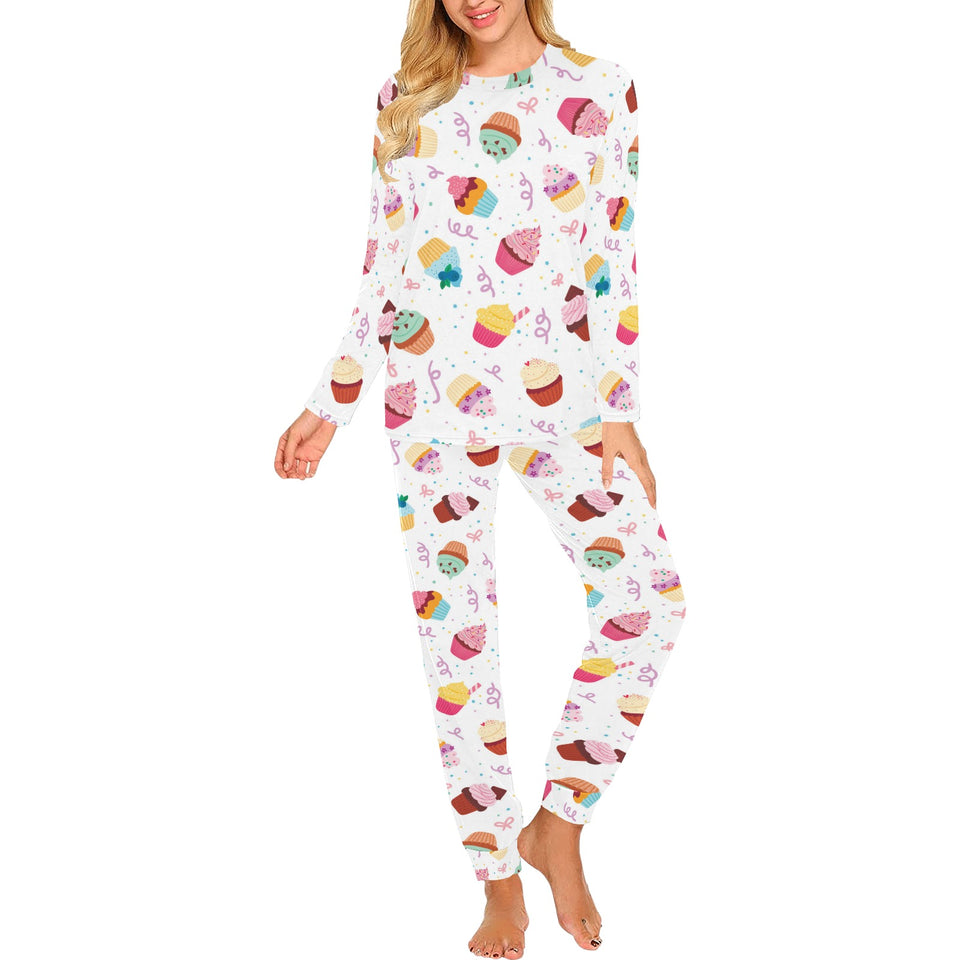 Cake cupcake design pattern Women's All Over Print Pajama Set