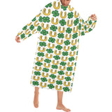 Horseshoes Pattern Print Design 04 Blanket Robe with Sleeves