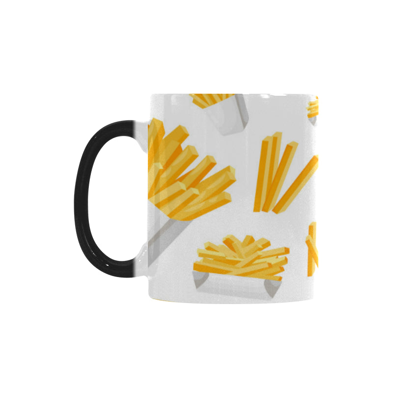 French fries white paper box pattern Morphing Mug Heat Changing Mug