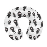 Ninja pattern plaid background U-Shaped Travel Neck Pillow