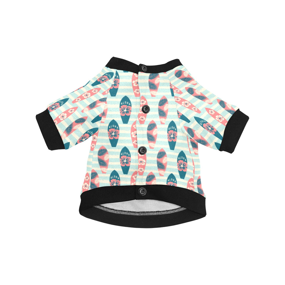 Surfboard Pattern Print Design 02 All Over Print Pet Dog Round Neck Fuzzy Shirt
