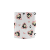 Cute pugs pink heart paw pattern Morphing Mug Heat Changing Mug