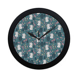 Cute rabbit pattern Elegant Black Wall Clock