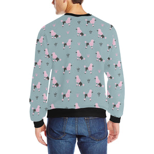 poodle dog pattern Men's Crew Neck Sweatshirt