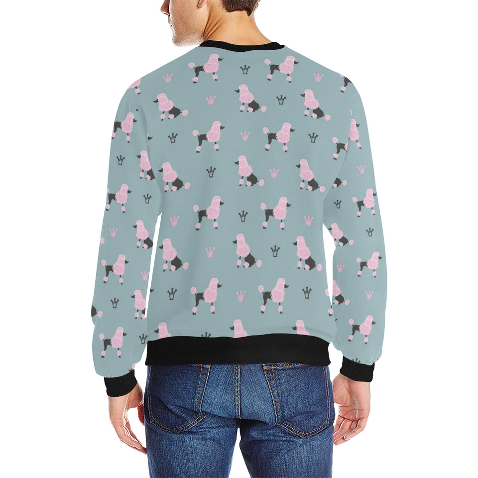 poodle dog pattern Men's Crew Neck Sweatshirt